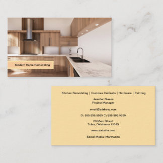 Modern Contractor - Sleek Kitchen & Construction Business Card