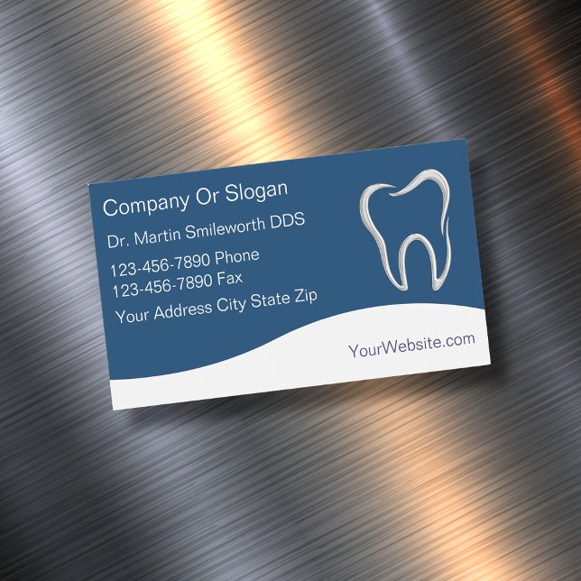 Modern Convenient Magnetic Dentist Business Cards (Creator Uploaded)