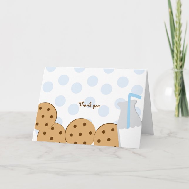 Modern Cookies and Milk Thank You Note Cards (Front)
