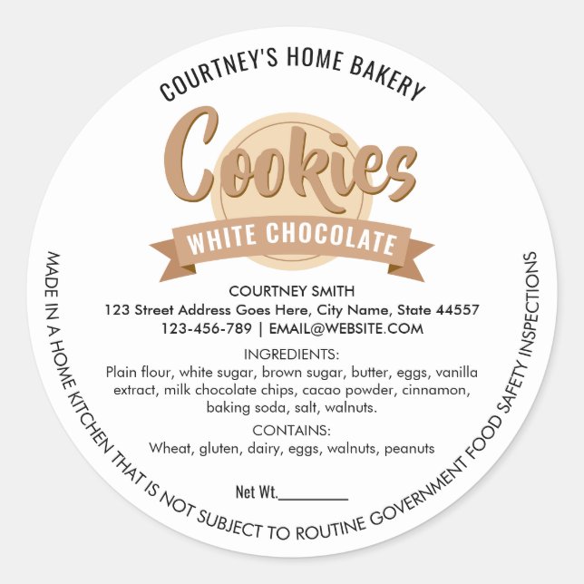 Modern Cookies Label Cottage Bakery Packaging (Front)