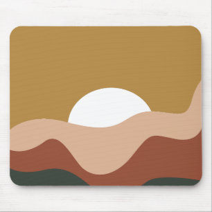 Modern Cool abstract Burgundy and brown Abstract Mouse Pad