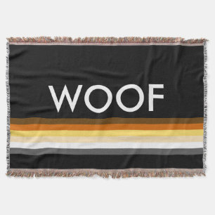 Modern Cool and Elegant Gay Bear Pride Flag WOOF Throw Blanket