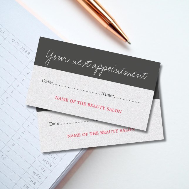 Modern Cool Beauty Salon Appointment Card (Creator Uploaded)