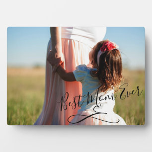 Modern Cool Best Mum Ever Photo  Plaque