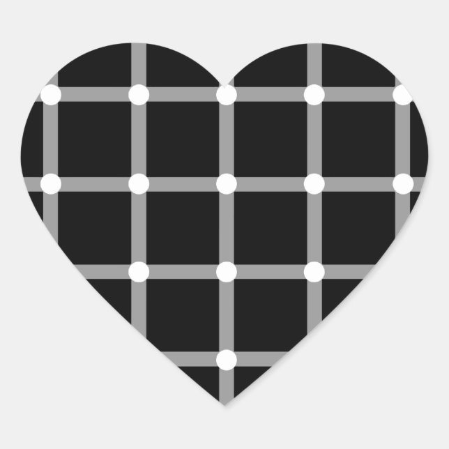 Modern Cool Black and White Optical Illusion Heart Sticker (Front)