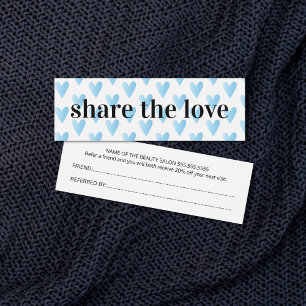 Modern Cool Blue Hearts Beauty Salon