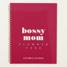 Modern Cool Bossy Mum Red Burgundy Personalised