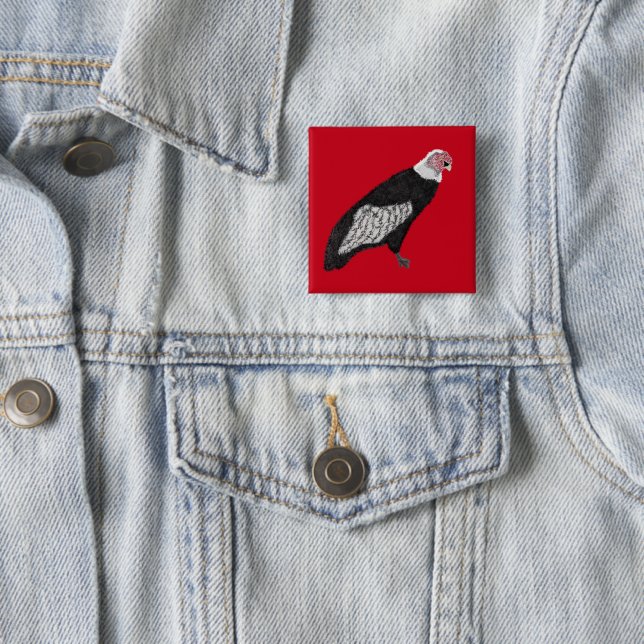 Modern cool condor 15 cm square badge (In Situ)