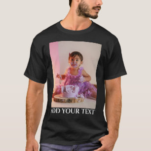 Modern Cool Custom Photo Birthday T-Shirt