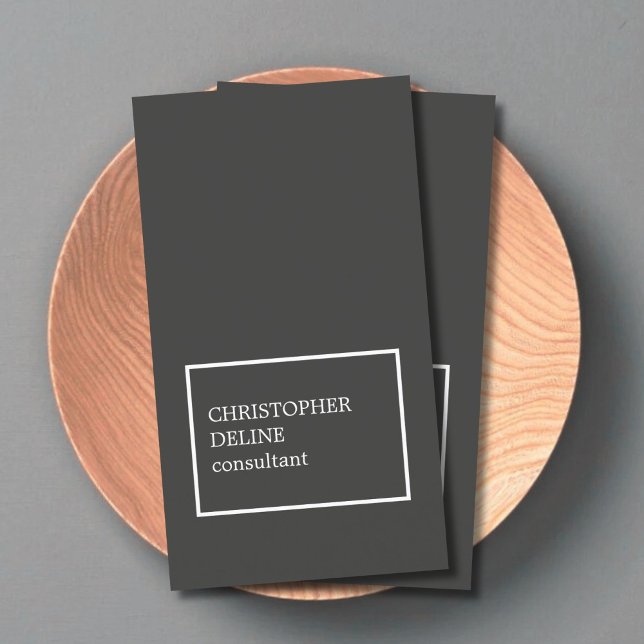 Modern Cool Dark Grey White Consultant Business Card (Creator Uploaded)