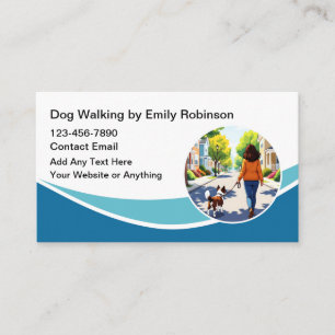 Modern Cool Dog Walking Business Cards