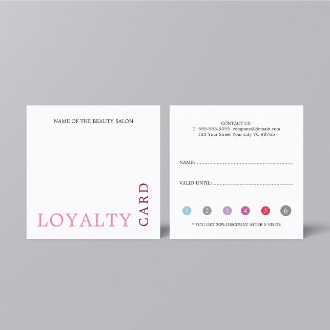 Modern Cool Fresh Colorful Beauty Salon Loyalty Card (Creator Uploaded)