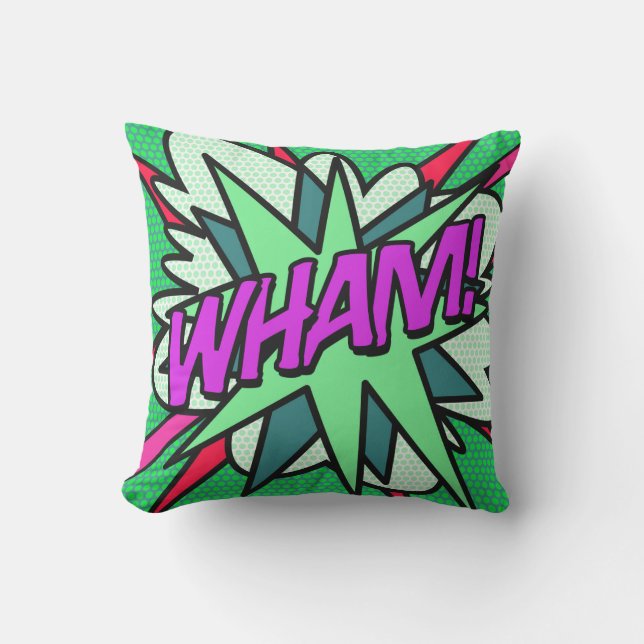 Modern Cool Fun WHAM Comic Book Cushion (Front)