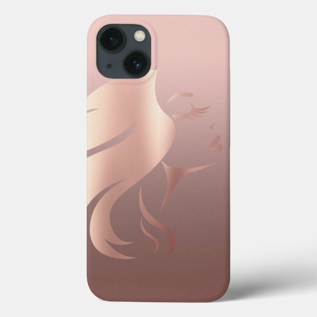 Modern Cool Girl Face Silhouette Case-Mate iPhone Case (Back)