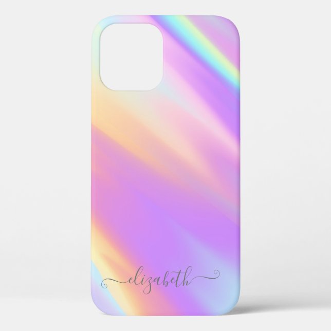 Modern Cool Girly Elegant Holographic Case-Mate iPhone Case (Back)