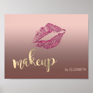 Modern Cool Glittery Lips , Makeup artist Poster