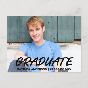 Modern Cool Graduation Announcement Photo Postcard