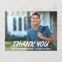 Modern Cool Graduation Thank You (Blank Back) W