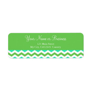 Modern, cool green and white chevron return address label