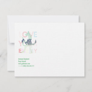 Modern cool green German Shepherd Dogs Cards