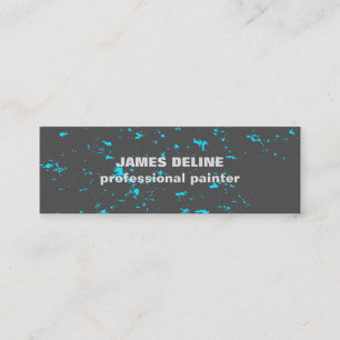 Modern Cool Grey Blue Abstract Pattern Painter Mini Business Card