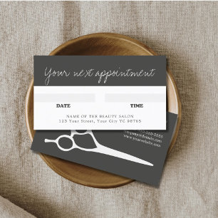 Modern Cool Grey White Hairstylist AppointmentCard Appointment Card