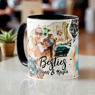 Modern Cool Grunge Besties Best Friends BFF Photo Mug
