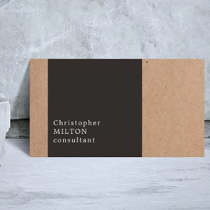 Modern Cool Kraft Paper Dark Grey Consultant Business Card