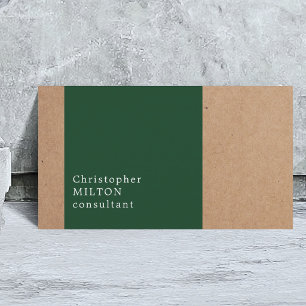 Modern Cool Kraft Paper Green Consultant Business Card