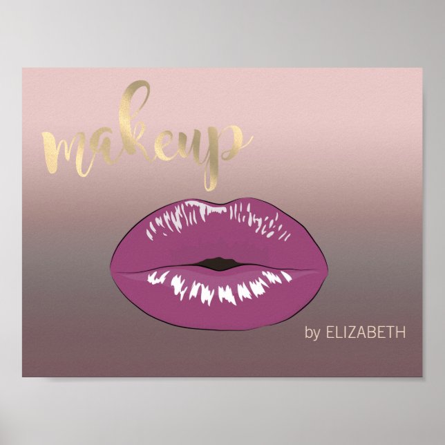 Modern Cool Lips , Makeup artist Poster (Front)
