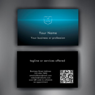 Modern Cool Logo QR Code Technology Professional Business Card