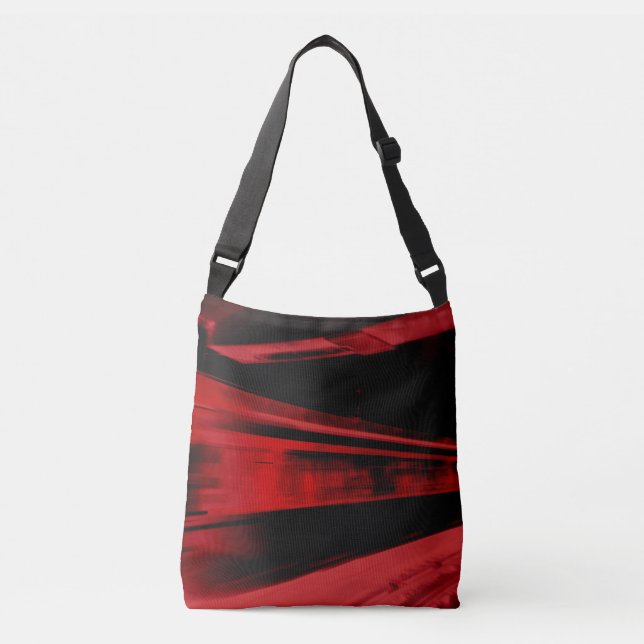 Modern, cool motion concept in red and black crossbody bag (Front)