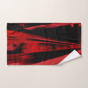Modern, cool motion concept in red and black hand towel