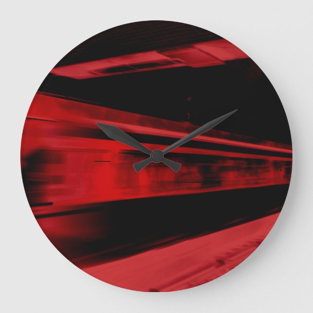 Modern, cool motion concept in red and black large clock (Front)