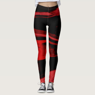 Modern, cool motion concept in red and black leggings