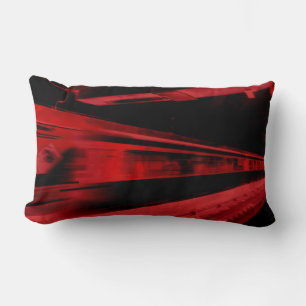Modern, cool motion concept in red and black lumbar cushion