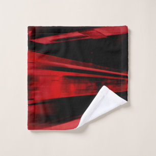 Modern, cool motion concept in red and black wash cloth