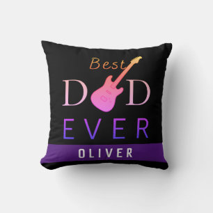 Modern Cool Music Guitar Best Dad Ever Fathers Day Cushion