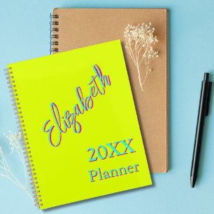 Modern Cool Neon Chartreus Weekly and Monthly 2026 Planner