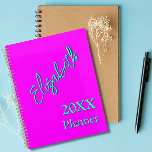 Modern Cool Neon Magenta Weekly and Monthly 2025 Planner