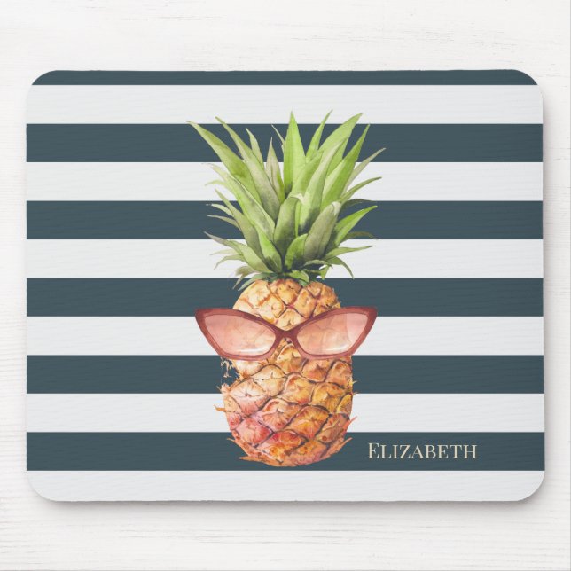 Modern Cool Pineapple Stripes  Mouse Pad (Front)