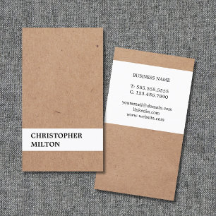 Modern Cool Printed Kraft Paper White Consultant Business Card