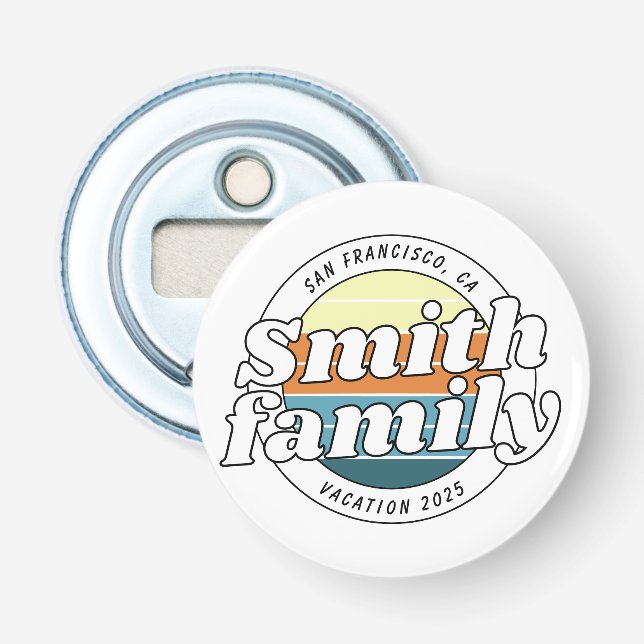 Modern Cool Simple Colourful Family Vacation Bottle Opener (Front)