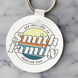 Modern Cool Simple Colourful Family Vacation Key Ring
