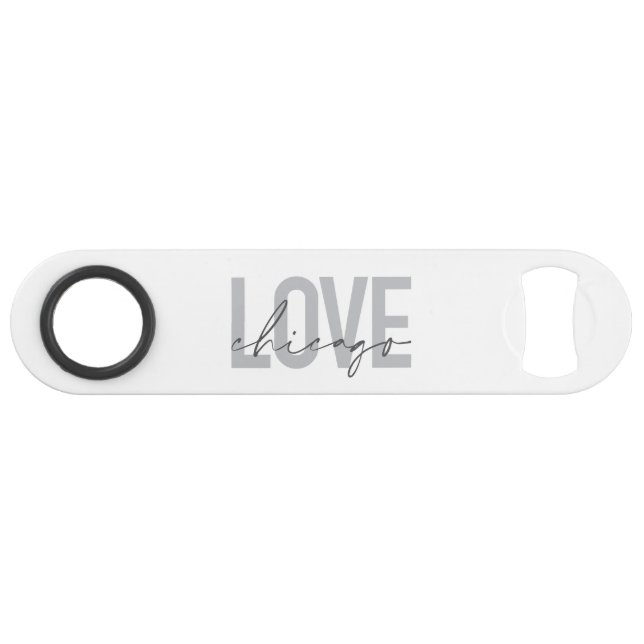 Modern,cool, simple, minimal, design Love Chicago (Back Horizontal)