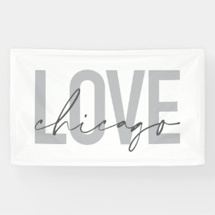 Modern,cool, simple, minimal, design Love Chicago Banner