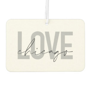 Modern,cool, simple, minimal, design Love Chicago Car Air Freshener