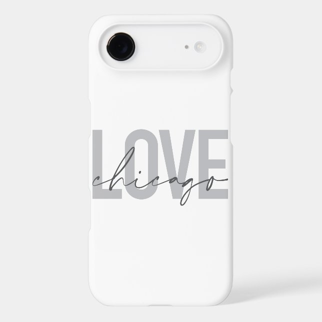 Modern,cool, simple, minimal, design Love Chicago Case-Mate iPhone Case (Back)