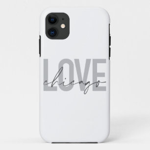 Modern,cool, simple, minimal, design Love Chicago iPhone 11 Case