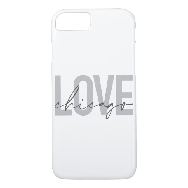 Modern,cool, simple, minimal, design Love Chicago Case-Mate iPhone Case (Back)